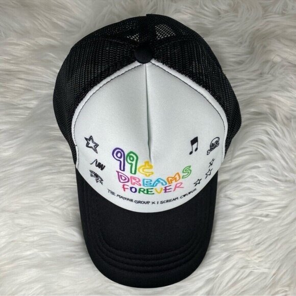 The Mayfair Group I Scream Colour 99 Cent Dreams Forever Trucker Hat Black White - Picture 3 of 10
